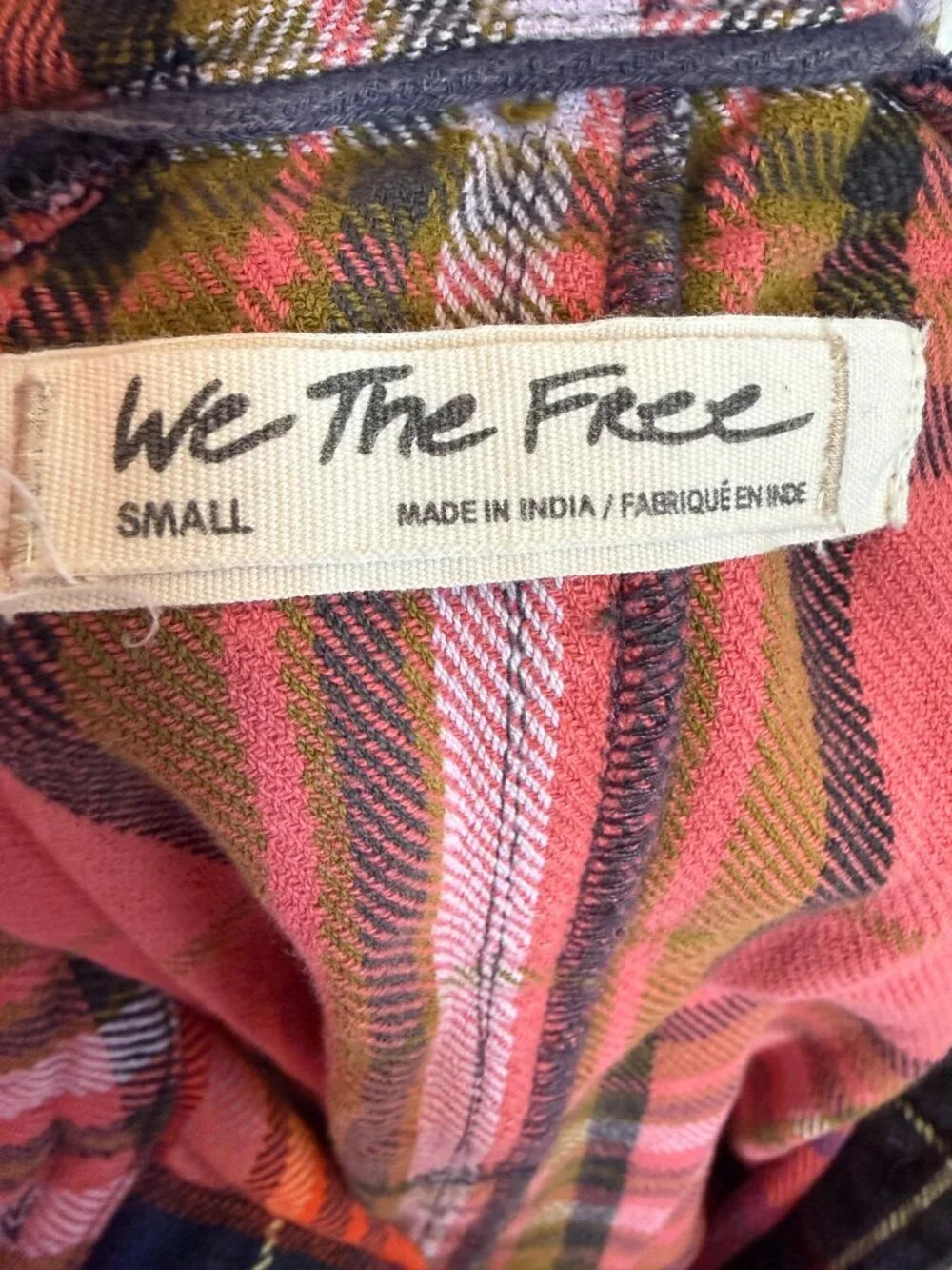 Free People Moon Bay Mixed Plaid Dress Babydoll Patchwork Western Small - Picture 11 of 14